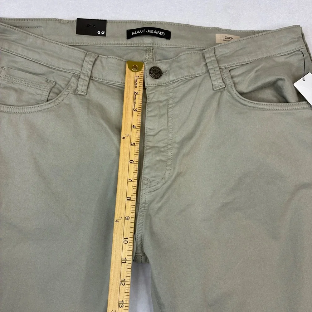Mavi Zach Straight Leg Men 38x32 Sage Green Twill Stretch Cotton Pants New